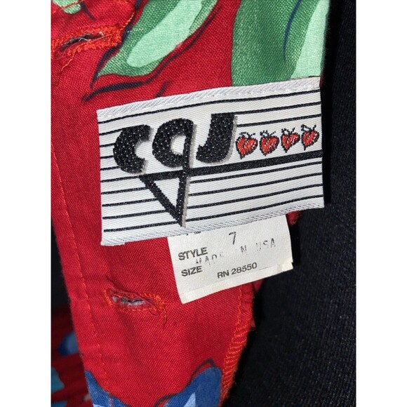 CGJ Vintage 80s Blue Floral Midi Button Dress Size 7 - Picture 10 of 16